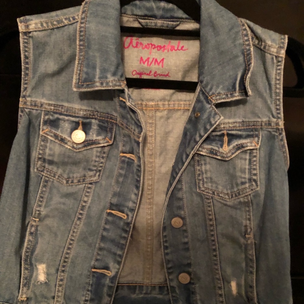 Aeropastale Denim Vest. Size M - Picture 1 of 3